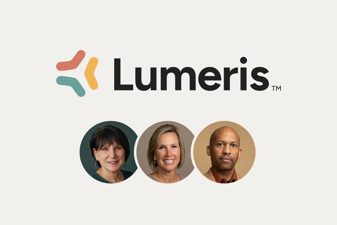 Featured graphic showing the Lumeris logo and photos of Debbie Zimmerman, Saria Saccocio, and Eric Alexander.