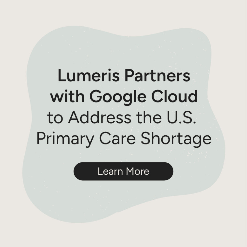 Lumeris and Google partnership popup graphic